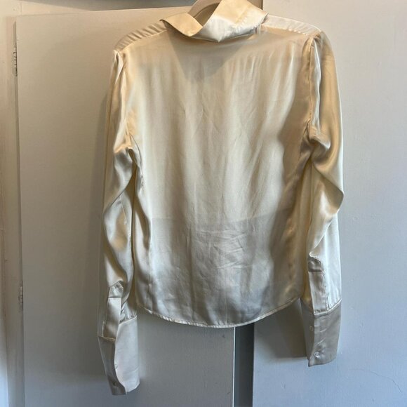 Orseund Iris 100% Silk long sleeve top ivory cream white blouse size XS - Picture 3 of 6